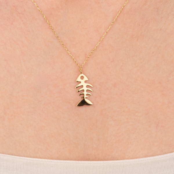 Altın Kolye - Balık Kılçığı 14 Ayar Altın Kolye - Image 1