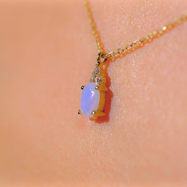 Altın Kolye - 0,60 CT Pembe Quarz 0,10 CT Pırlanta(Sıgnty) Taşlı Modern Tasarım Altın Kolye - Image 1