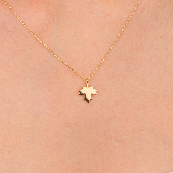 Altın Kolye - Çınar Yaprağı 14 Ayar Altın Kolye - Image 1