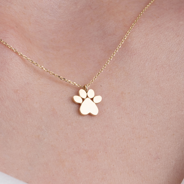 Altın Kolye - 14 Ayar Altın Kişiye Özel İsim Yazılabilir Pati Kolye  - Image 1