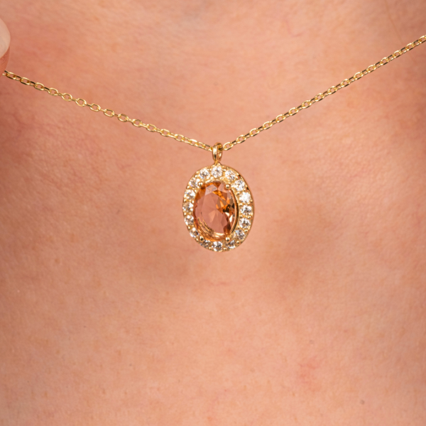 Altın Kolye - Zultanit Oval Taşlı 14 Ayar Altın Kolye - Image 1