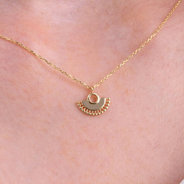 Altın Kolye - Toplu Yelpaze Sade Minimal Tasarım 14 Ayar Altın Kolye - Image 1