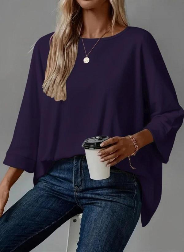 MDB Kadın Truvakar Kollu Bisiklet Yaka Viskon Bluz - Image 1