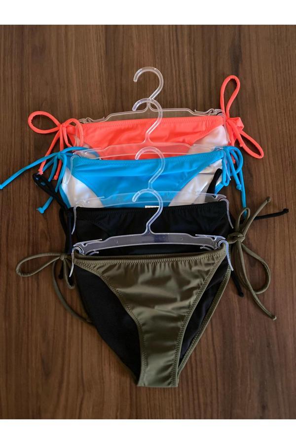 4 Renk 1 Paket Haki-siyah-açıkmavi-nar Çiçeği Ince Ip Bağcıklı Bikini Altı - Image 1