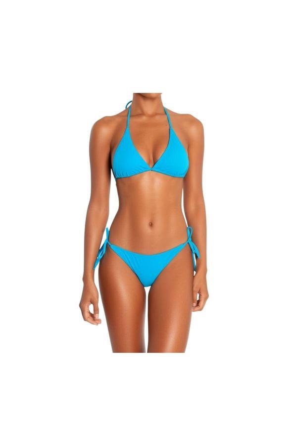 Turkuaz Kenarları Kalın Ip Bağcıklı Bikini Altı - Image 1