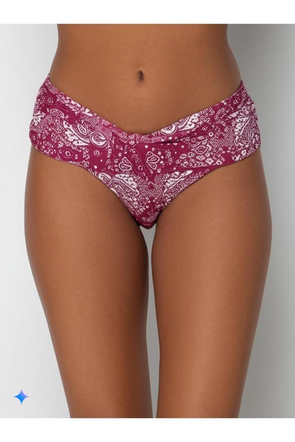 Kırmı Büküm Kalın Kenarlı Bikini Altı - Image 1