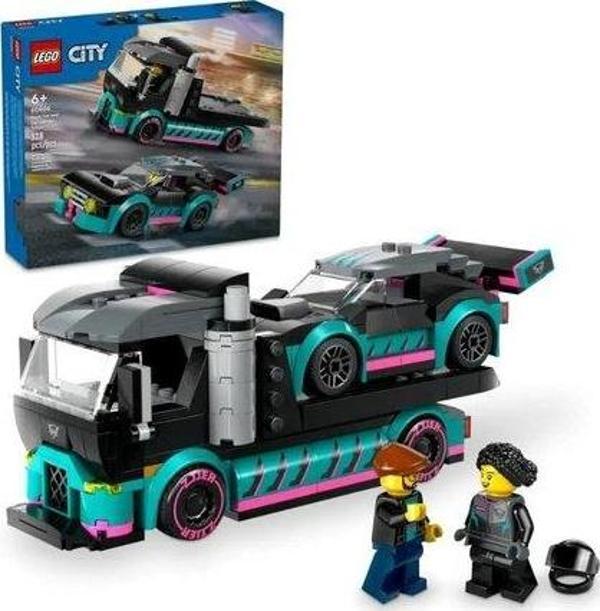 LEGO City Yarış Arabası ve Araba Taşıyıcı Kamyon Oyuncak Oyun Seti 60406 - Image 1