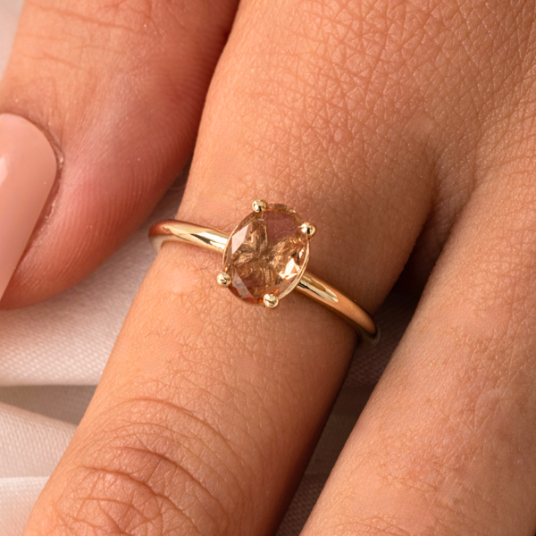 1.10 Karat Zultanit (Renk Değiştiren) Taşlı Pırlanta Montörü 925 Ayar Gümüş Evlilik Teklifi Yüzüğü - Image 1