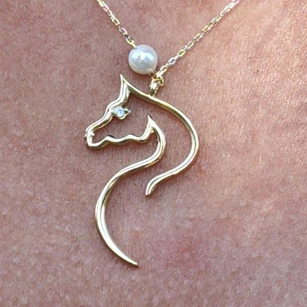 Gümüş Kolye - At Desenli Gümüş Kolye - Image 1