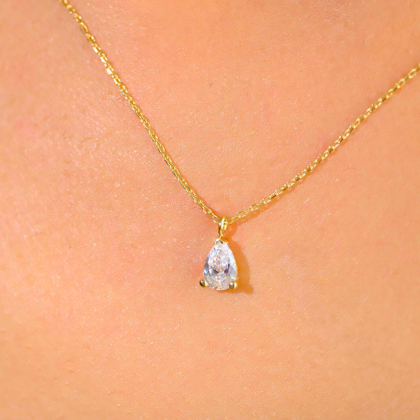 Gümüş Kolye - 0.25 Ct Signity Swarovski Pırlanta Montürü Nano Has Taşlı Hediye 925 Ayar Gümüş Kolye - Image 1