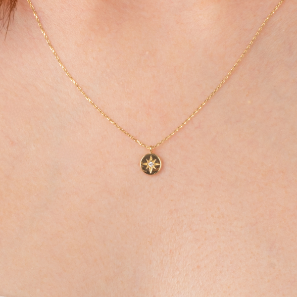 Gümüş Kolye - Taşlı Kutup Yıldızı 925 Ayar Gümüş Kolye - Image 1