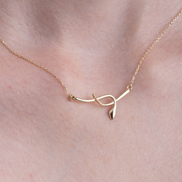 Gümüş Kolye - Yılan Desenli 925 Ayar Gümüş Kolye - Image 1