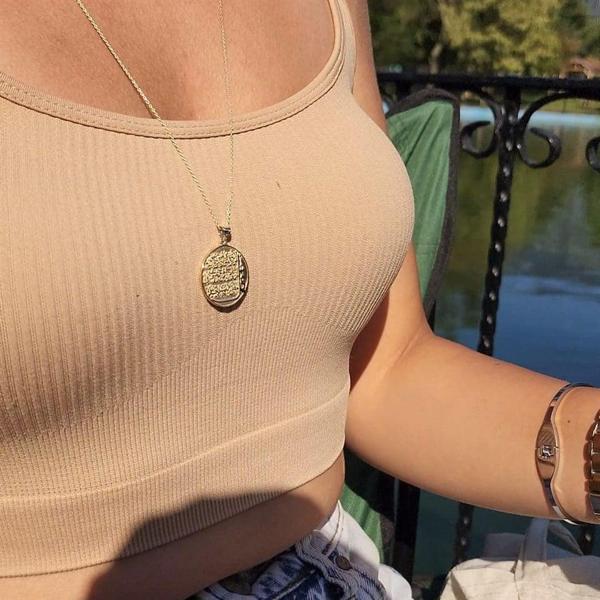 Gümüş Kolye - Tılsım Dualı Nazar ( Üç Dualı) Korumalı Tılsım Madalyon Tasarım 925 Ayar Gümüş Kolye - Image 1