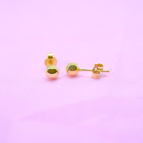 Gümüş Küpe - Kadın Minimal Top 925 Ayar Gümüş Küpe - Image 1