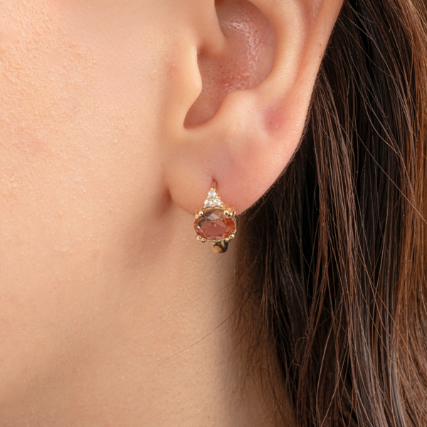 Gümüş Küpe - 925 Ayar Gümüş Oval Zultanit Taşlı Tektaş Küpe - Image 1