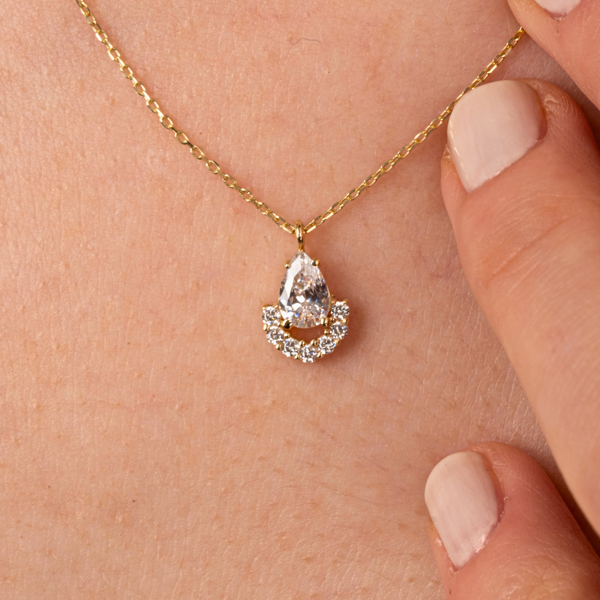 Gümüş Kolye - Zirkon Damla Taşlı 925 Ayar Gümüş Kolye - Image 1