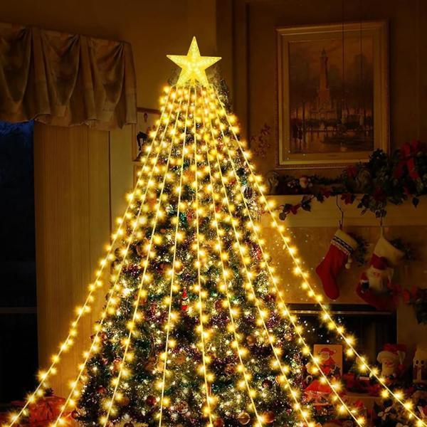 VIP PROFESYONEL IŞIKLI TEPE YILDIZLI LED IŞIK GÜN IŞIĞI 9 DALLI 282 LEDLİ IP65 SU GEÇİRMEZ LED IŞIK - Image 1