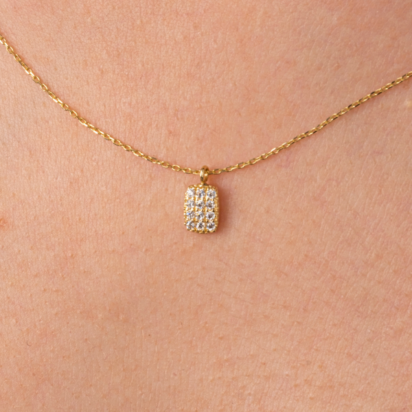 Gümüş Kolye - Zirkon Taşlı Minimal Tasarım 925 Ayar Gümüş Kolye - Image 1