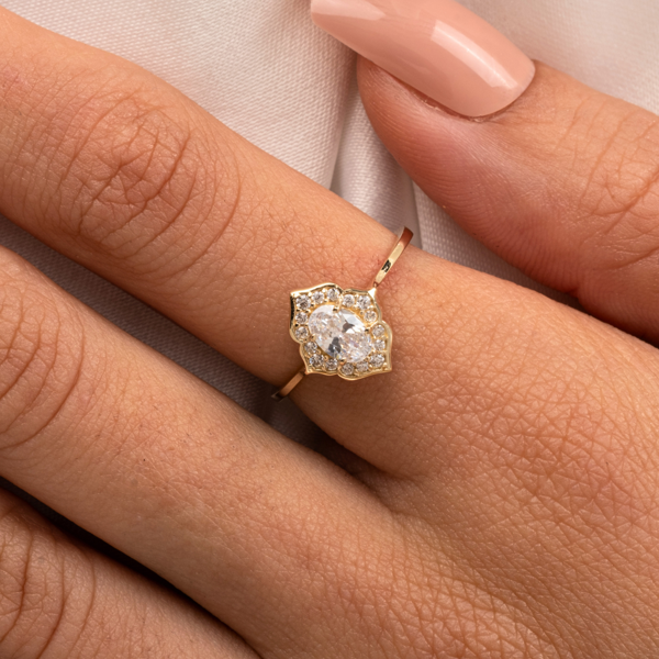 Gümüş Yüzük - 0.80 Karat Pırlanta Monturü Zirkon Taşlı Tasarım Evlilik Teklifi 925 Ayar Gümüş Yüzük - Image 1