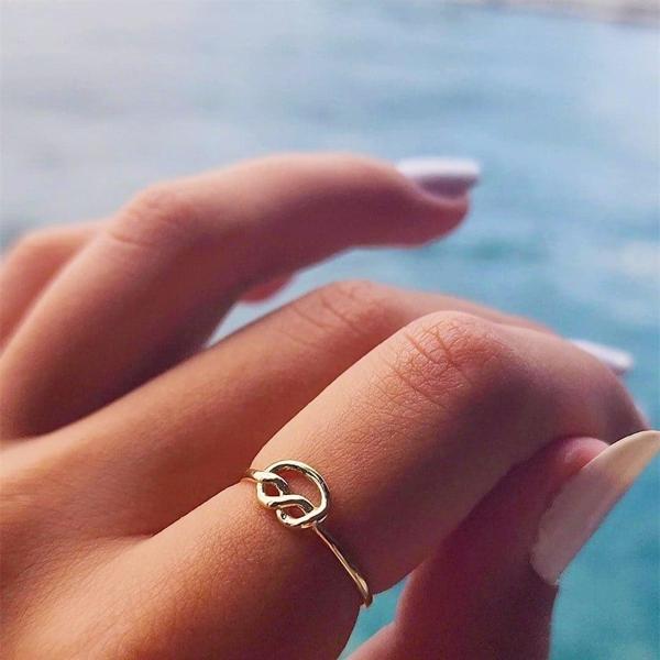 Gümüş Yüzük - Aşk Düğümü Gönül Bağı Taşsız Tasarım 925 Ayar Gümüş Yüzük - Image 1