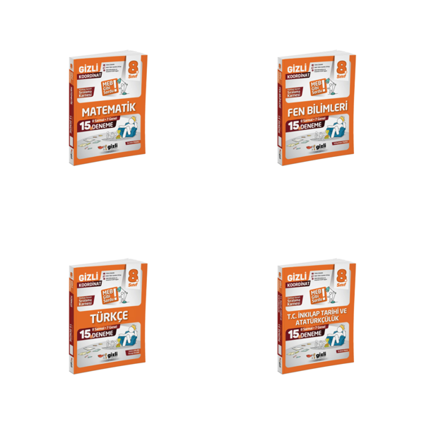 Gizli LGS 8. Sınıf Tüm Dersler Deneme Seti 4 Kitap Gizli Yayınları - Gizli Yayınları - Image 1