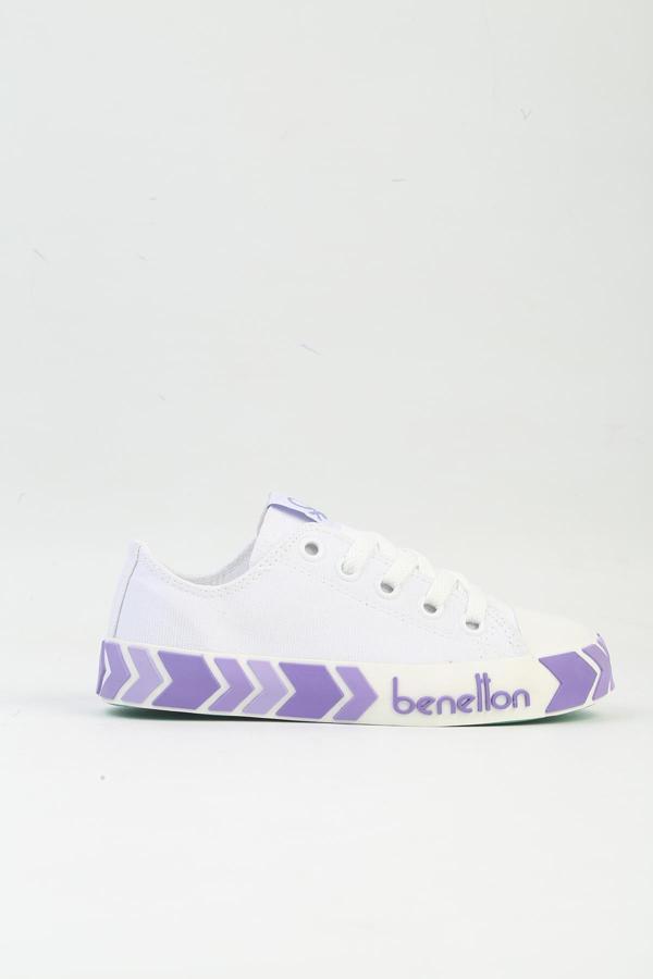 Benetton® | BN-90633 Beyaz Lila-Çocuk Spor Ayakkabı - Image 1