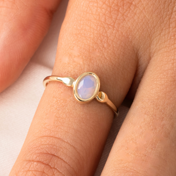 Gümüş Yüzük - Pembe Quarts Taşlı Tektaş Evlilik Teklifi Yüzüğü-0.90 Karat Opal 925 Ayar Gümüş Yüzük - Image 1