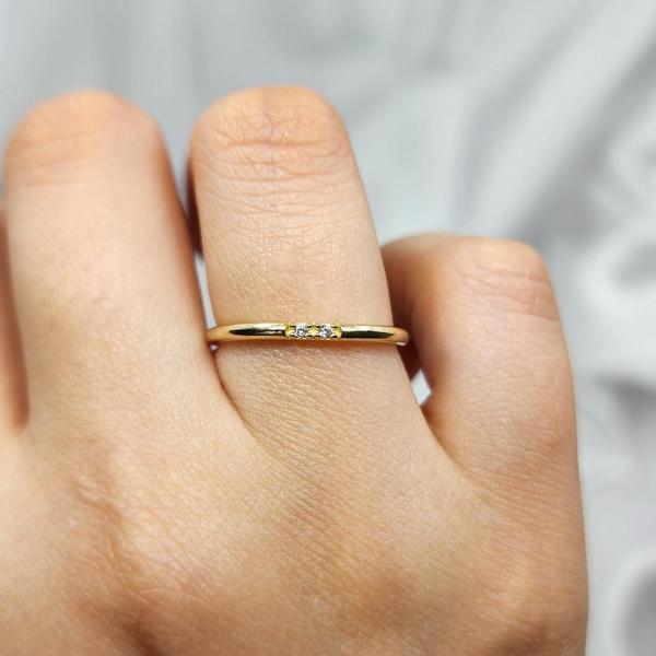 Gümüş Yüzük - Zirkon Taşlı 925 Ayar Gümüş Alyans Yüzük - Image 1