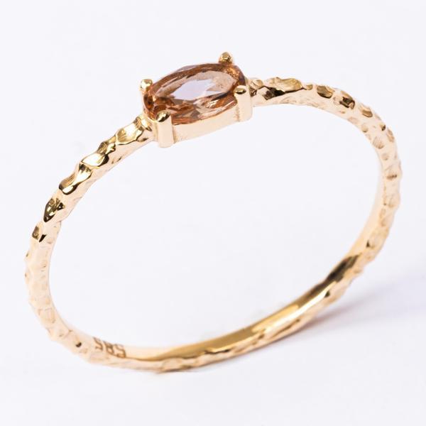 Gümüş Yüzük - Zultanit Taşlı El Yapımı Dövülü Minimal Tasarım Tektaş 925 Ayar Gümüş Yüzük - Image 1