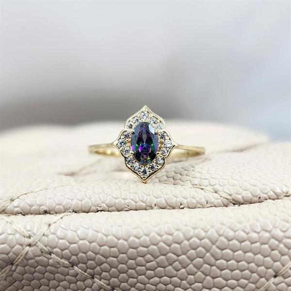 Vintage Mistik Topaz Sarı Gümüş Evlilik Teklifi Hediye 925 Ayar Gümüş Yüzük -Evlilik Teklifi Yüzük - Image 1