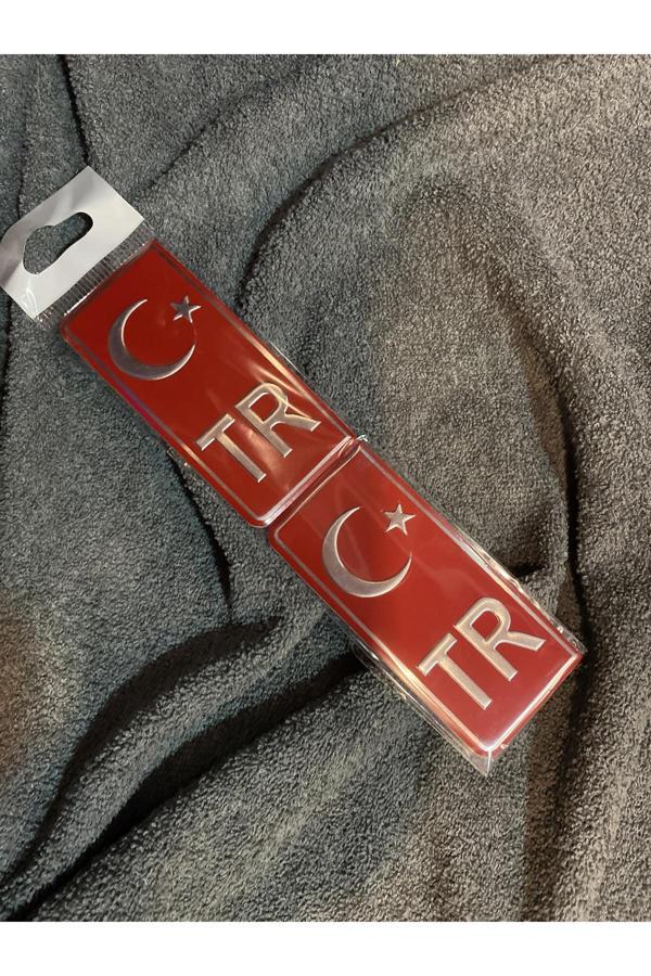 Efeaks Plaka Tr Yazılı Alüminyum Kırmızı Kabartmalı -2’Li - Image 1