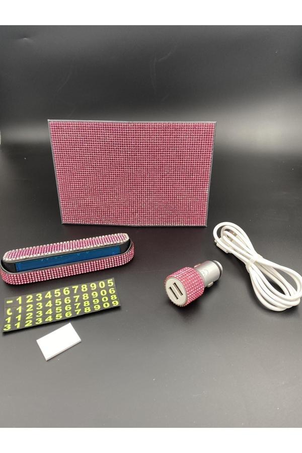 Efeaks Pembe Taşlı Ruhsat,Numaratör Şarj Set ( Iphone Kablo Hediyeli ) - Image 1