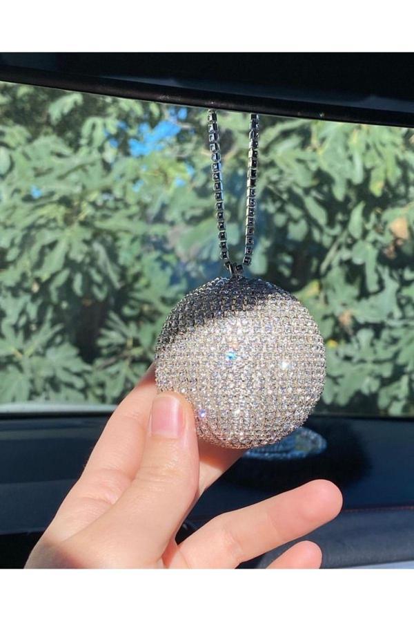 Efeaks Kristal Taşlı Disko Topu Dikiz Ayna Süsü(5 Cm ) - Image 1