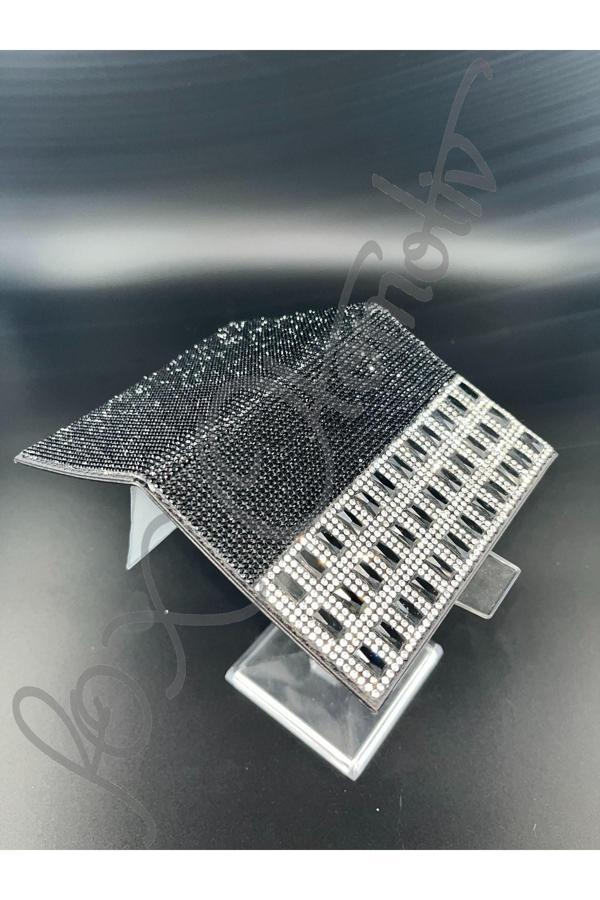 Efeaks Siyah Taşlı Siyah Baget Detaylı Ruhsat Kabı - Image 1