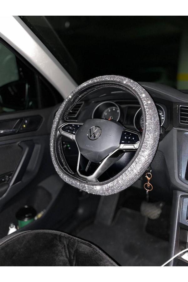 Efeaks Full Gümüş Taşlı Direksiyon Kılıfı - Image 1