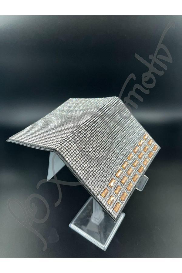 Efeaks Gümüş Taşlı Gold Detaylı Ruhsat Kabı - Image 1