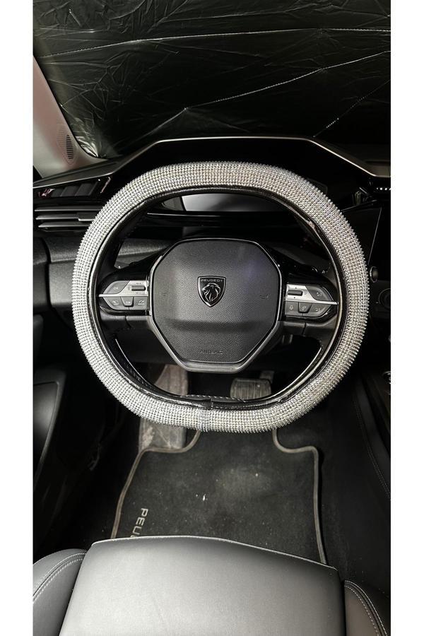 Efeaks Gümüş Taşlı Direksiyon Kılıfı Peugeot Direksiyonlarına Özel Tasarım - Image 1