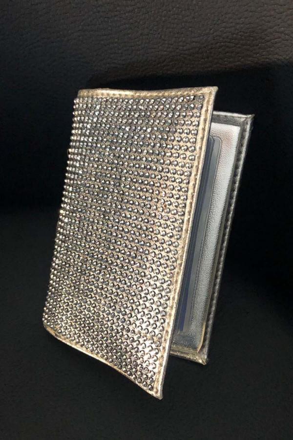Efeaks Taşlı Ruhsat Kılıfı Parlak Kristal Ruhsat Kabı - Image 1