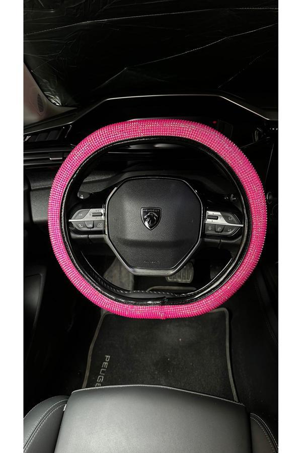 Efeaks Pembe Taşlı Direksiyon Kılıfı Peugeot Direksiyonlarına Özel Tasarım - Image 1