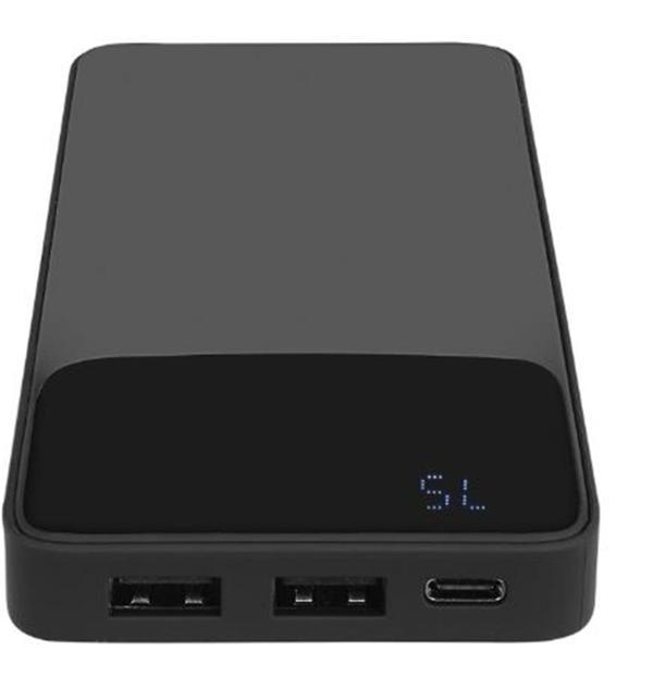 S-link P107 10000mAh Type-C 10W Siyah Gizli LED Taşınabilir Pil Şarj Cihazı Powerbank - Image 1