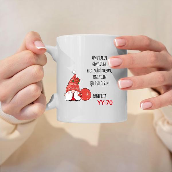 Kişiye Özel Yılbaşı Hediyesi Kupa Bardak, Yeni Yıl Hediyesi Özel Kupa Bardak YY Serisi (100 Model) - Image 1