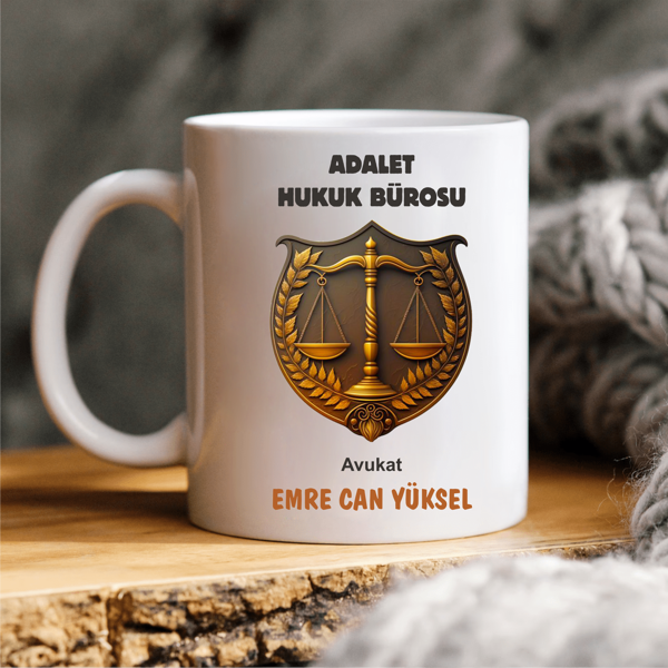 Avukat-Savcı-Hakim Hukukçulara ve kişiye özel kupa bardak hediyelik V4 TRBK254 - Image 1