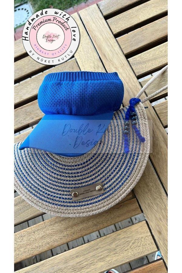 Double Knot Design Fosforo 2Li Şapkalı Set Yarım Ay D Clutch Portföy Çanta,Abiye Çanta, Hediyelik - Image 1