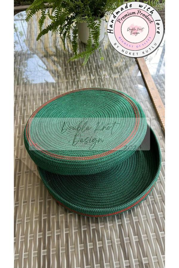 Double Knot Design Yuvarlak Kapaklı Sepet / Organizer / Hediyelik Yılbaşı - Image 1