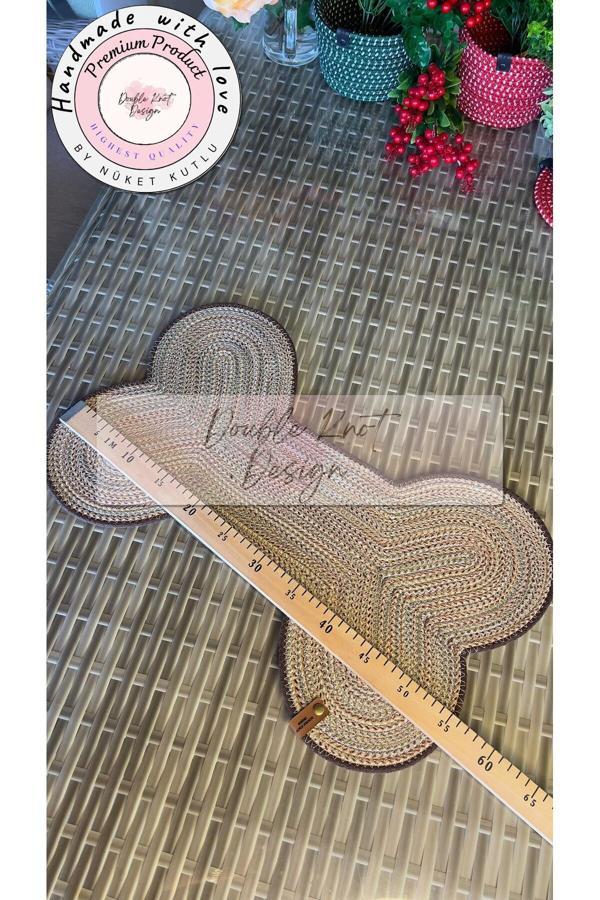 Double Knot Design Küçük Irk İçin Kemik Evcil Hayvan Mama Paspası, Mama Altlığı, Köpek Aksesuar Hediyelik - Image 1