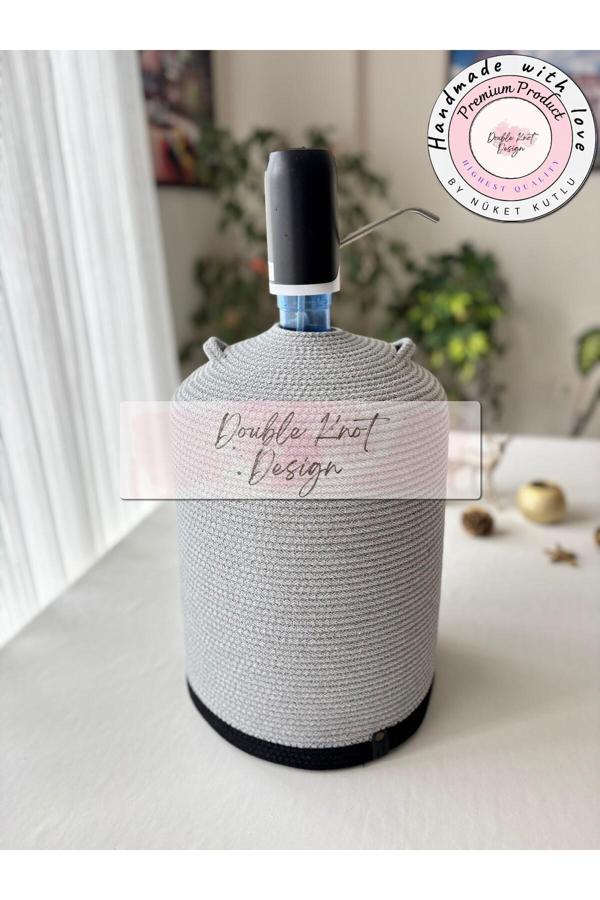 Double Knot Design Damacana Kılıfı Dekoratif Sepet - Organizer / Hediyelik Hasır Jüt Tress - Image 1