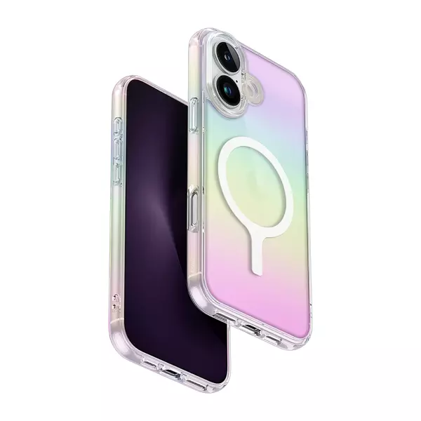 Uniq Iridescia iPhone 16 MagSafe Rainbow Kılıf - Beyaz - Image 1