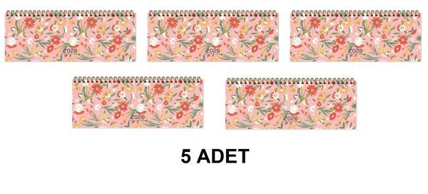 Keskin 2026-AJ-65 12*33,5 Spr.Haftalık Masa Ajandası-Çiçek (5 ADET) - Image 1