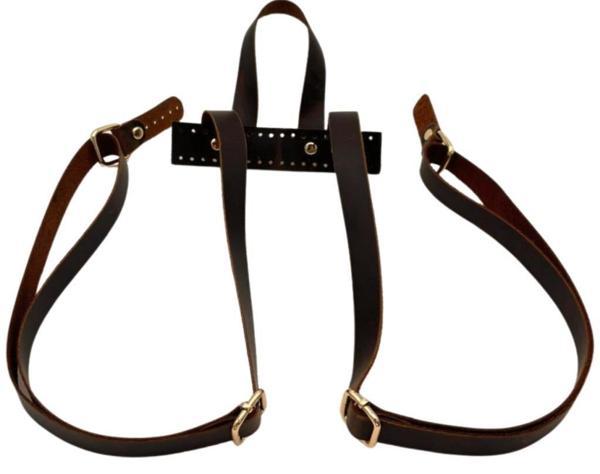 Çanta Aksesuar Gerçek Deri Sırt Çanta Sapı Crazy Oil Kahve  Light Gold Metalli - Image 1