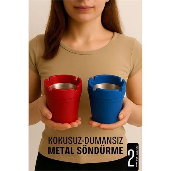 Kokusuz Dumansız Küllük - 2 li Küllük Seti Kafe Küllüğü Restoran Küllüğü Masaüstü Küllük - Image 1